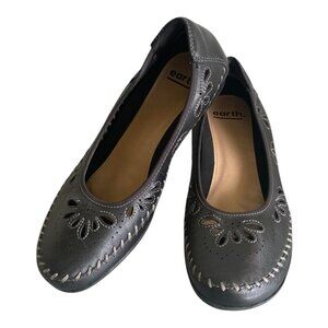 Earth Azza Leather Cutout Ballet Flat Comfort Shoes 9